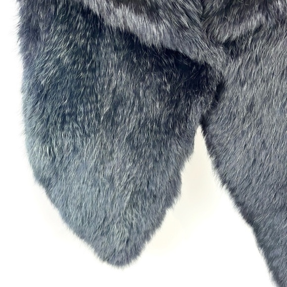 Yves Salomon Black Rabbit Fur Hook-Front Vest - Picture 5 of 9